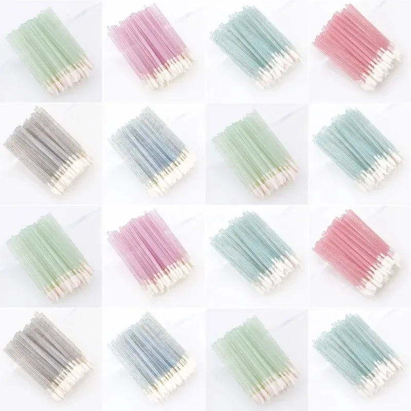 50Pcs/Lot Disposable Crystal Handle Eye Shadow Lip Brush Eyelash Extension Applicator Cleaning Brushes Cosmetic Tool Quake