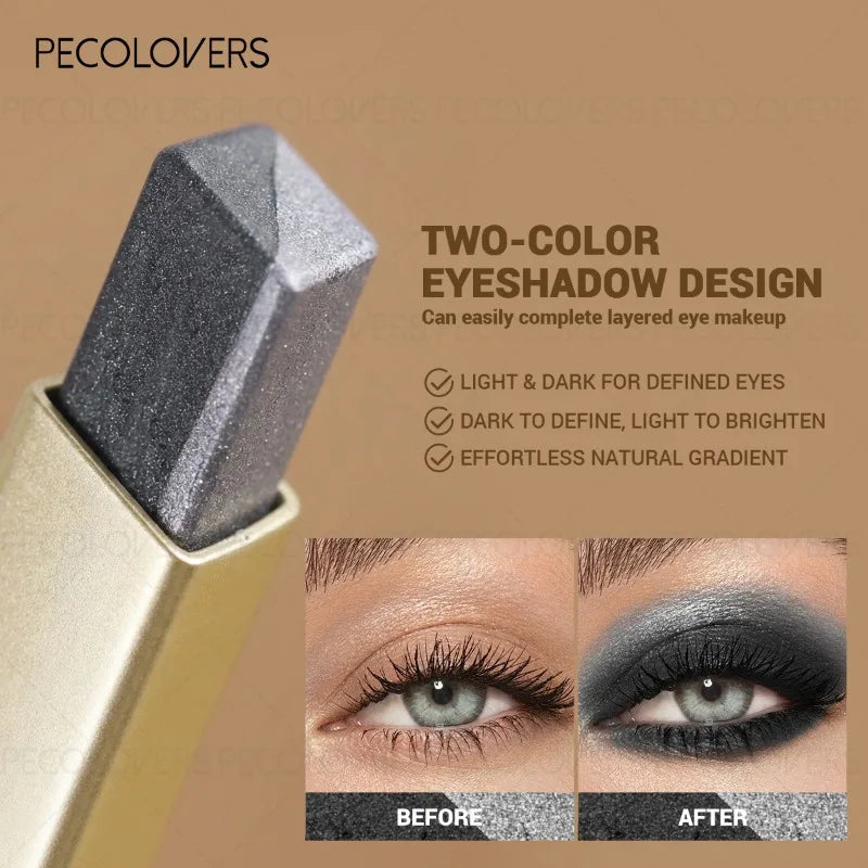 1PC Two-color Eyeshadow Stick, Eye Highlighter, Lazy Eyeshadow, One Touch To Set, High Color Development, Eye Cosmetics Quake