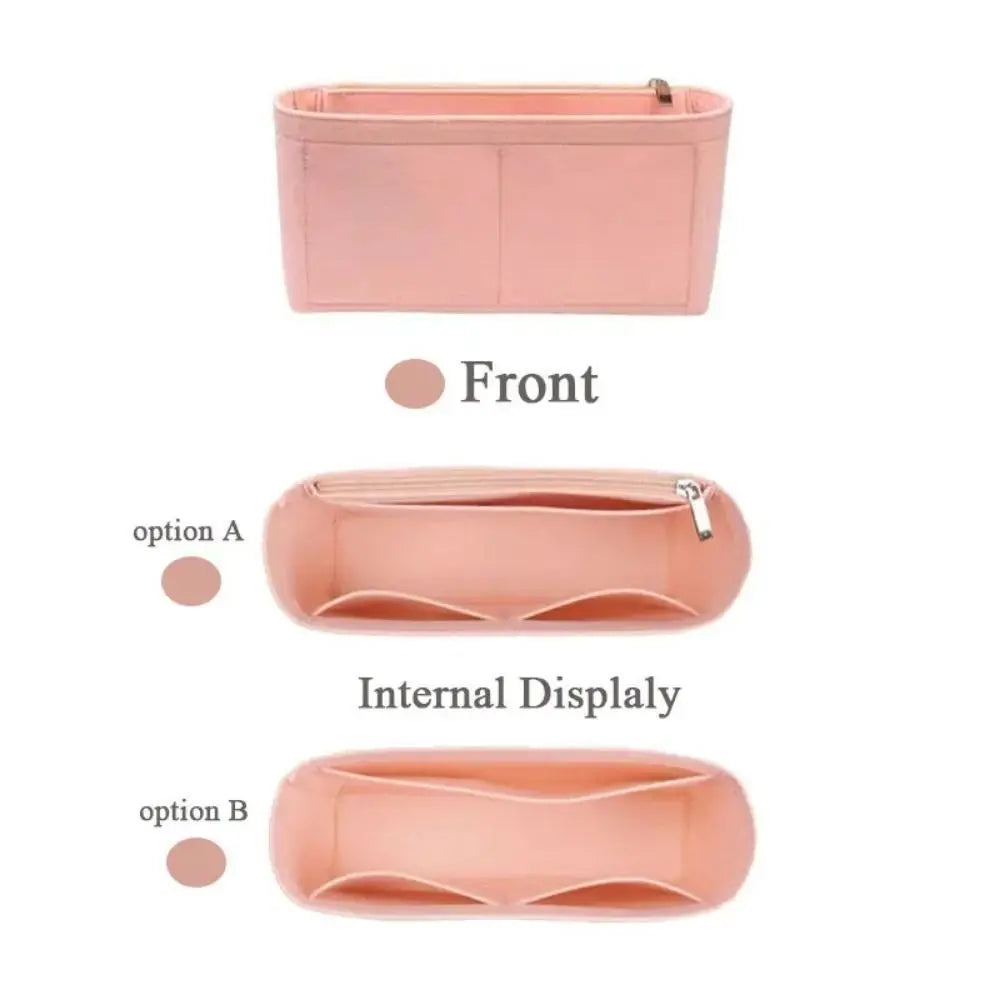 1Pcs Durable Storage Bags Insert Bag Felt Multi-Pocket Linner Bag Travel Portable Bag Organizer for Longchamp Mini Bag Quake