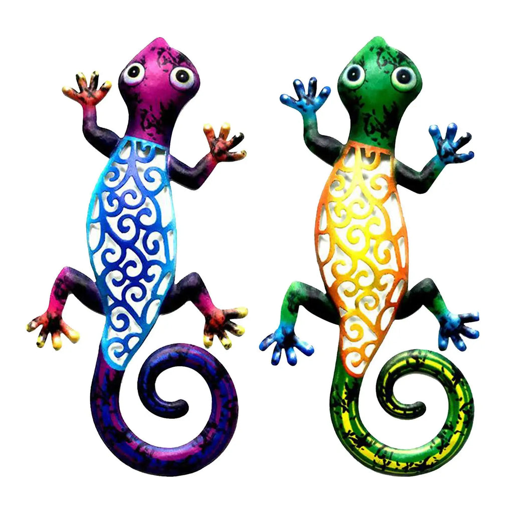 Metal Gecko Wall Decor Art ing Ornaments Backyard Porch Lawn Fence Decor Quake
