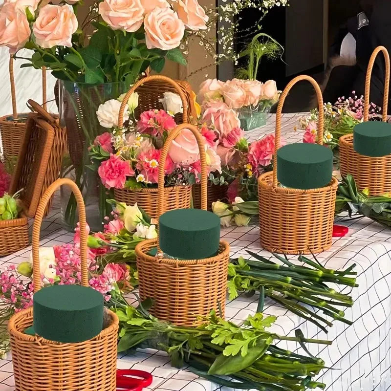 8cm Round Floral Foam Bricks for Wedding Party Table Flower Arrangement Decoration Wet Foam Home Florist Artificial Flower Mud Quake