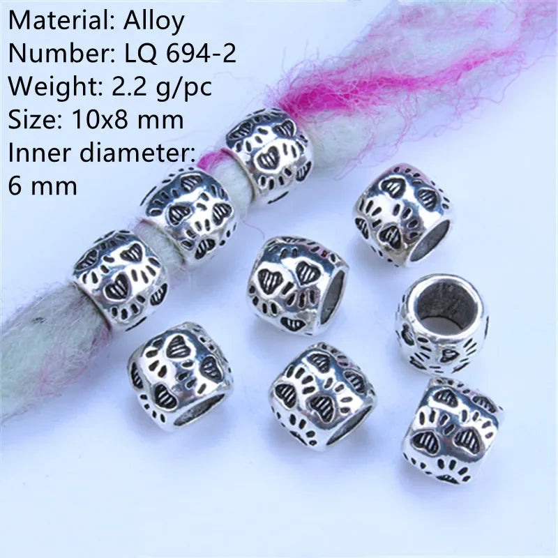 5-Piece Metal Dreadlock Hair Jewelry Braid Bead Accessories