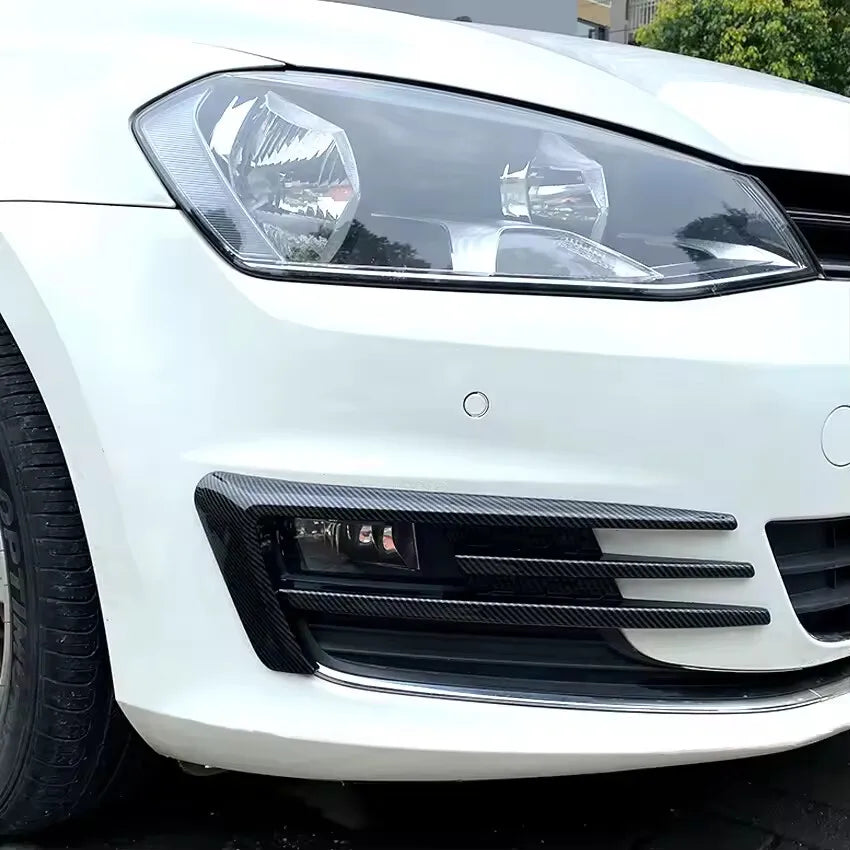 For VW Golf MK7 2013-2016 Car Sticker Front Bumper Side Vent Spoiler Splitter Canard Fog Light Lamp Cover Carbon Styling Black Quake