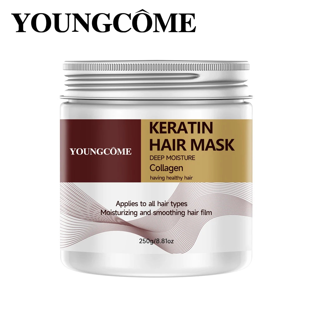 250G Keratin moisturizing smooth hair mask professional hair care,Repair Damage Frizz Tangles Anti Dryness Soft Smooth Shiny Quake 250G