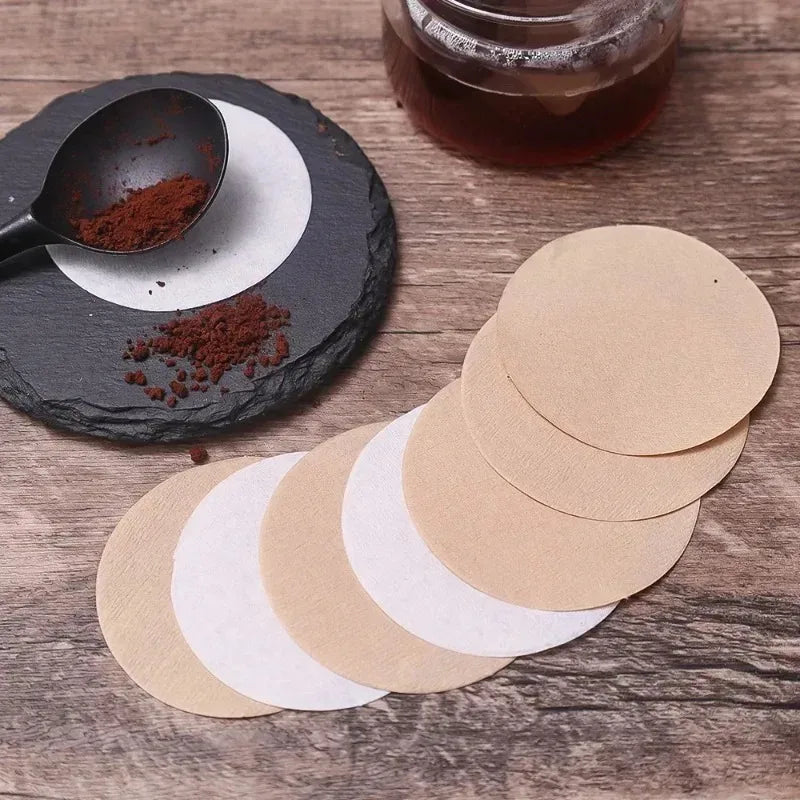 Coffee Filter Paper Round Disposable Wood Pulp Paper for Espresso Coffee Maker Filter Circular Hand-poured Coffee Filter Tools Quake