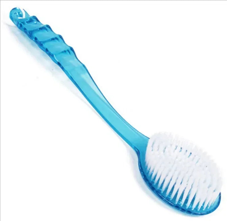 Plastic Back Body Bath Brush Bath Shower Scrubber Brushes with Handle Exfoliating Scrub Skin Massager Exfoliation Bathroom Brush Quake Blue Plastic