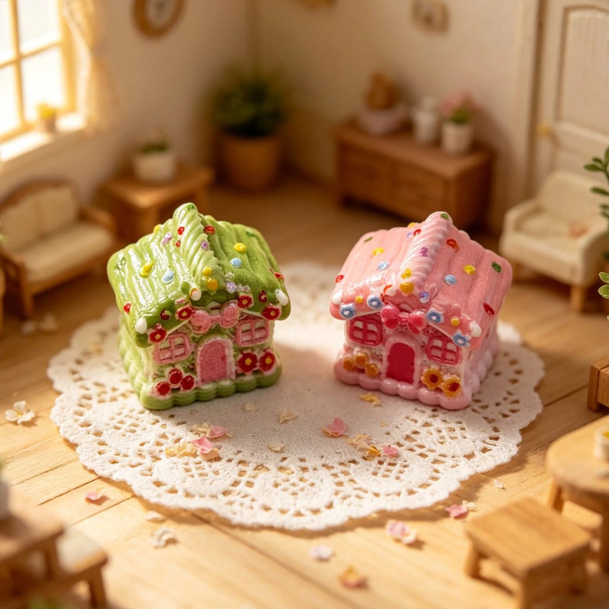 20Pcs Miniature Cute Woodland House Resin For Micro Landscape Simulation Desk Model DIY Play Toys Decor Dollhouse Accessories Quake