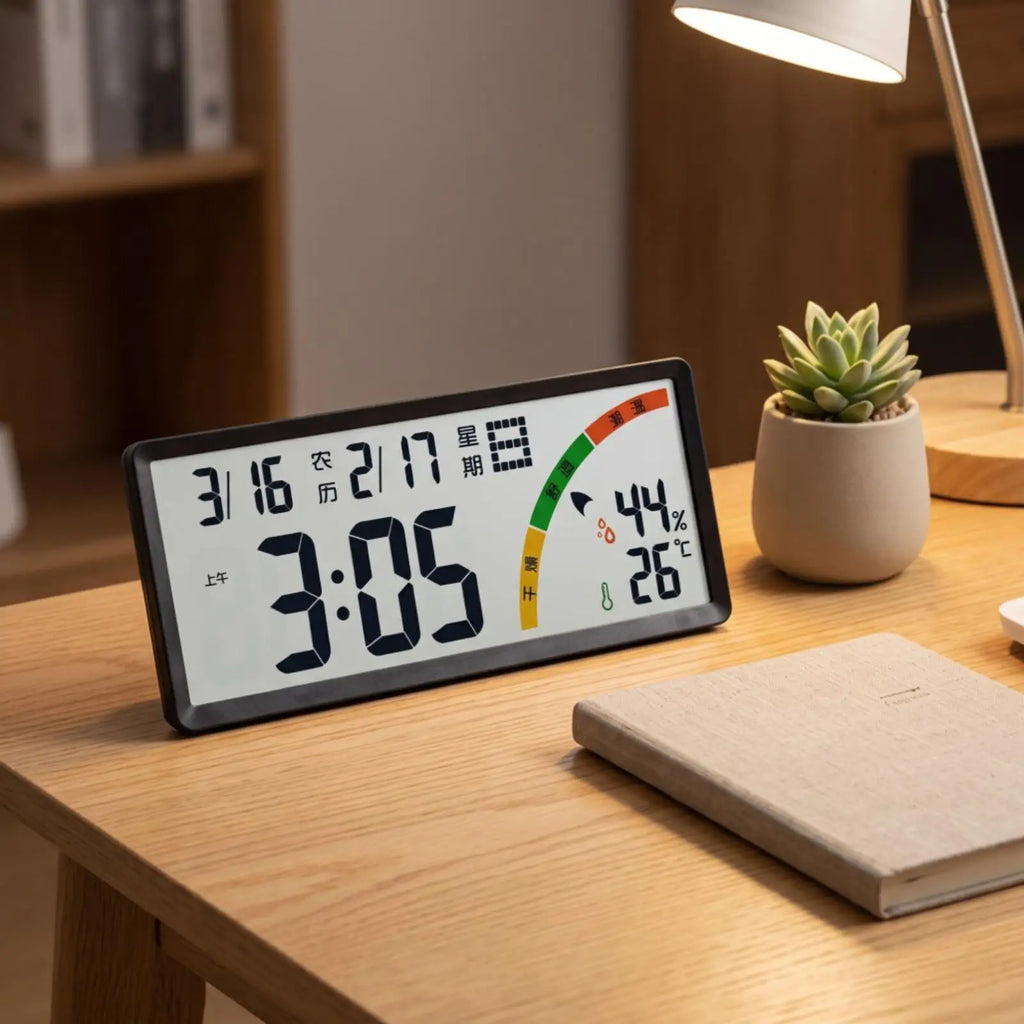 Digital Wall Clock Oversized Digits Wall Clock with Temperature Display Thin Bezel for Office, Living Room, Bedroom Quake