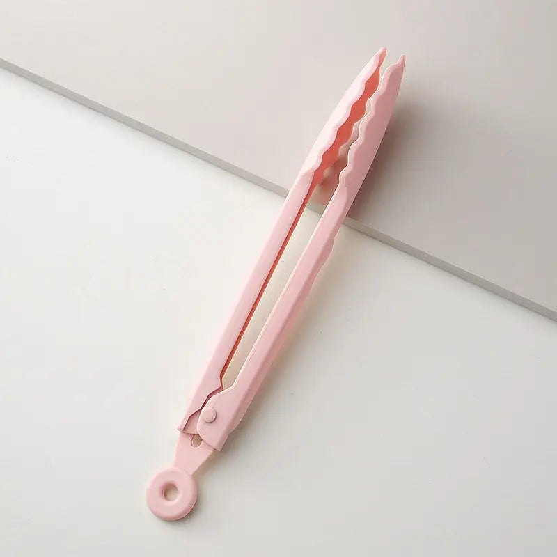 Multi-purpose Heat Resistant Plastic Food Tongs Non-Slip Kitchen Gripper for Steak Bread BBQ Baking Cake and Cooking Quake