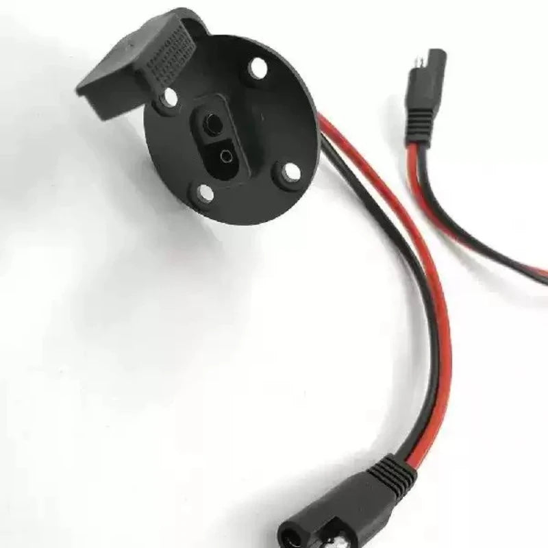 Weatherproof 12AWG SAE Sidewall Port Socket, Universal Panel‑mount SAE Connector Cable for Solar Generator Motorcycle Battery Quake