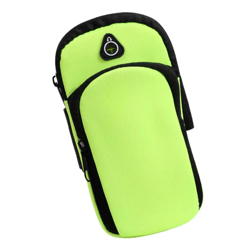 Neoprene Sports Armband Phone Case Breathable Mesh Waterproof With Headset Hole Black Blue Green Running Accessories Universal Quake green