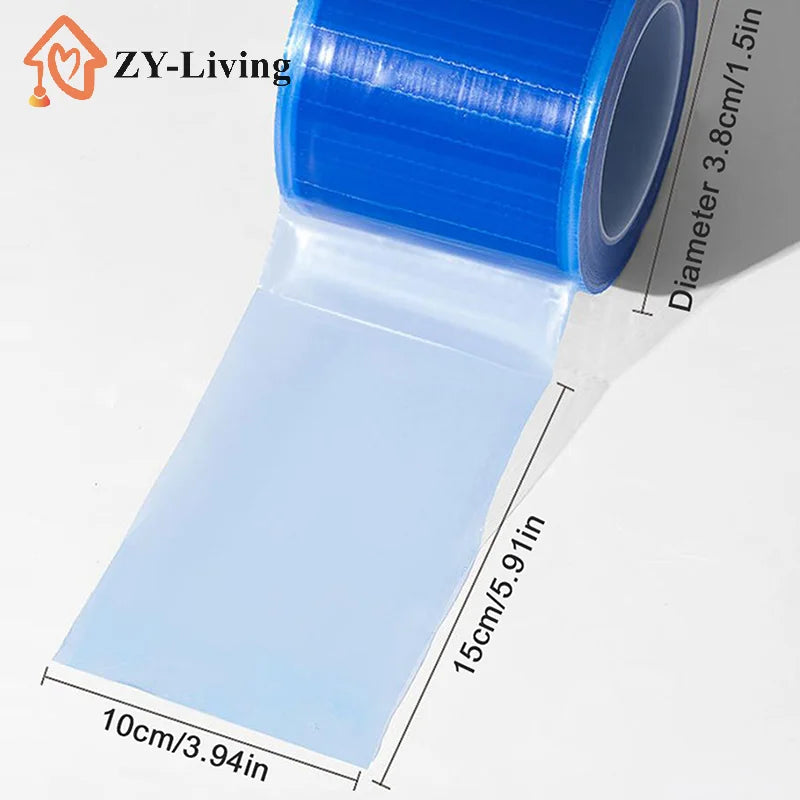 Width 10cm Disposable Protective Barrier Film Tape, Bathroom Toilet Isolation Sticker, Anti-Stain Cover for Door Handle & Switch Quake