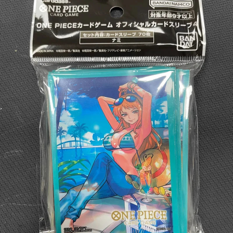 Bandai Luffy Nika Three Captains One Piece Card Sleeves 66x92mm 70pcs Card Protectors Anime Collection Gift for TCG Players Quake