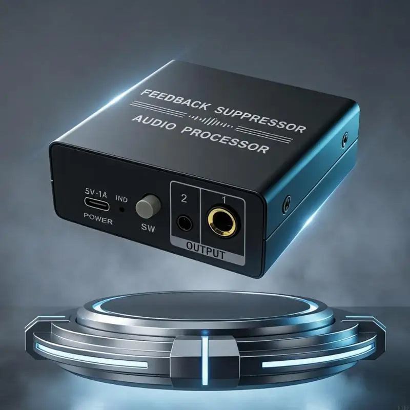 Microphone AntiHowling Feedback Suppressor Portable Sound Processor with Front Gains Control for Recording Setups, Live K1KF Quake