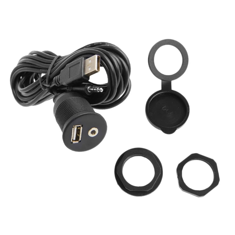 Universal USB and 3.5mm Audio Extension Cable for Vehicles High Speed Data Transmission K1KF Quake