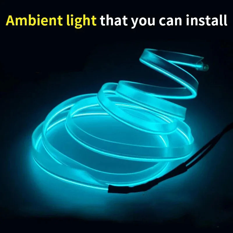 LED Strip Light, Ice - Blue Dimmable Neon Rope Light, Button - Controlled Bedroom LED Strip, IP65 Waterproof Flexible Neon Light Quake