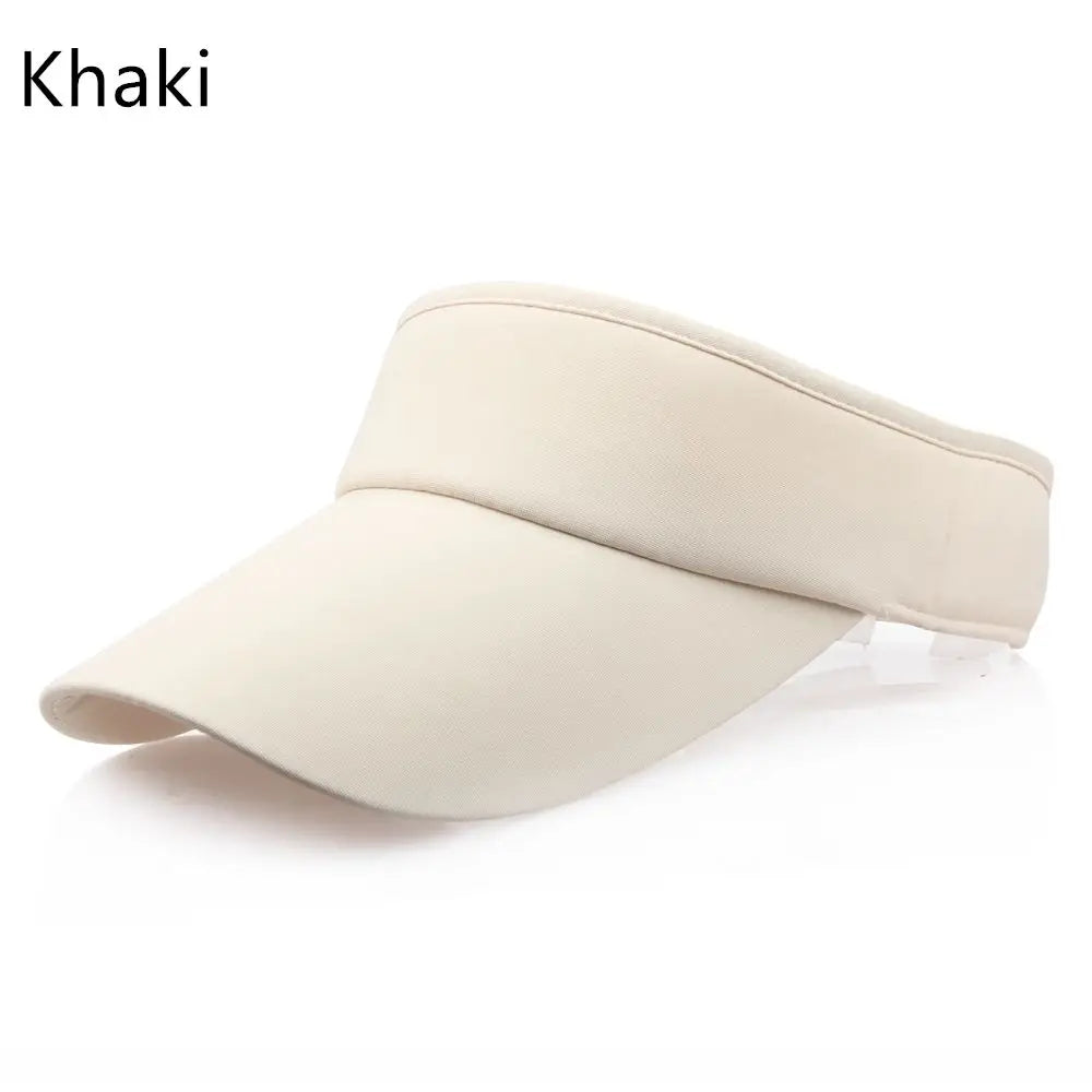 Women Tennis Golf Sun Visor Unisex Cap Hat Headband Quake khaki