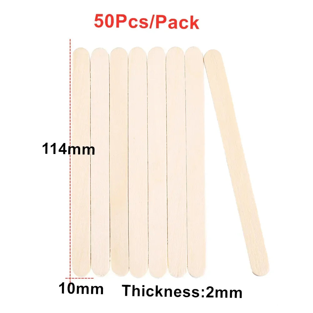 Resin Cream Stick 50/100/150Pcs Tool Epoxy Stirring Stick Popsicle Ice Handmade DIY Resin Mold Wood Ice Pop Sticks Making Tools Quake 114MM 50Pcs