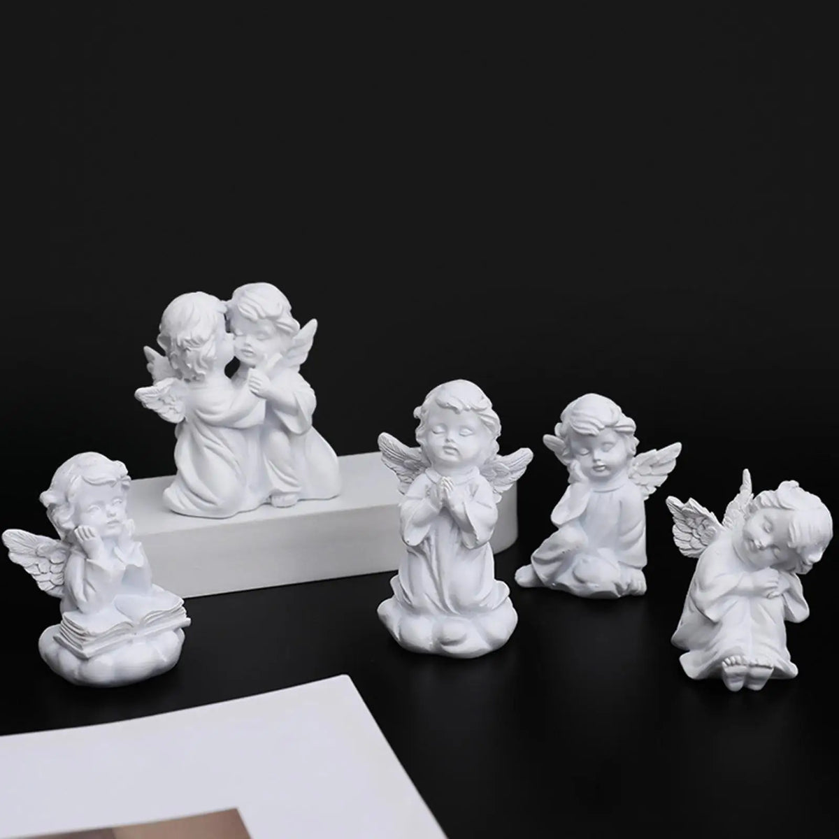 Modern Angel Candle Holder Statue Resin Cherub Shelf Sculpture for Office Ornaments and Decor Quake