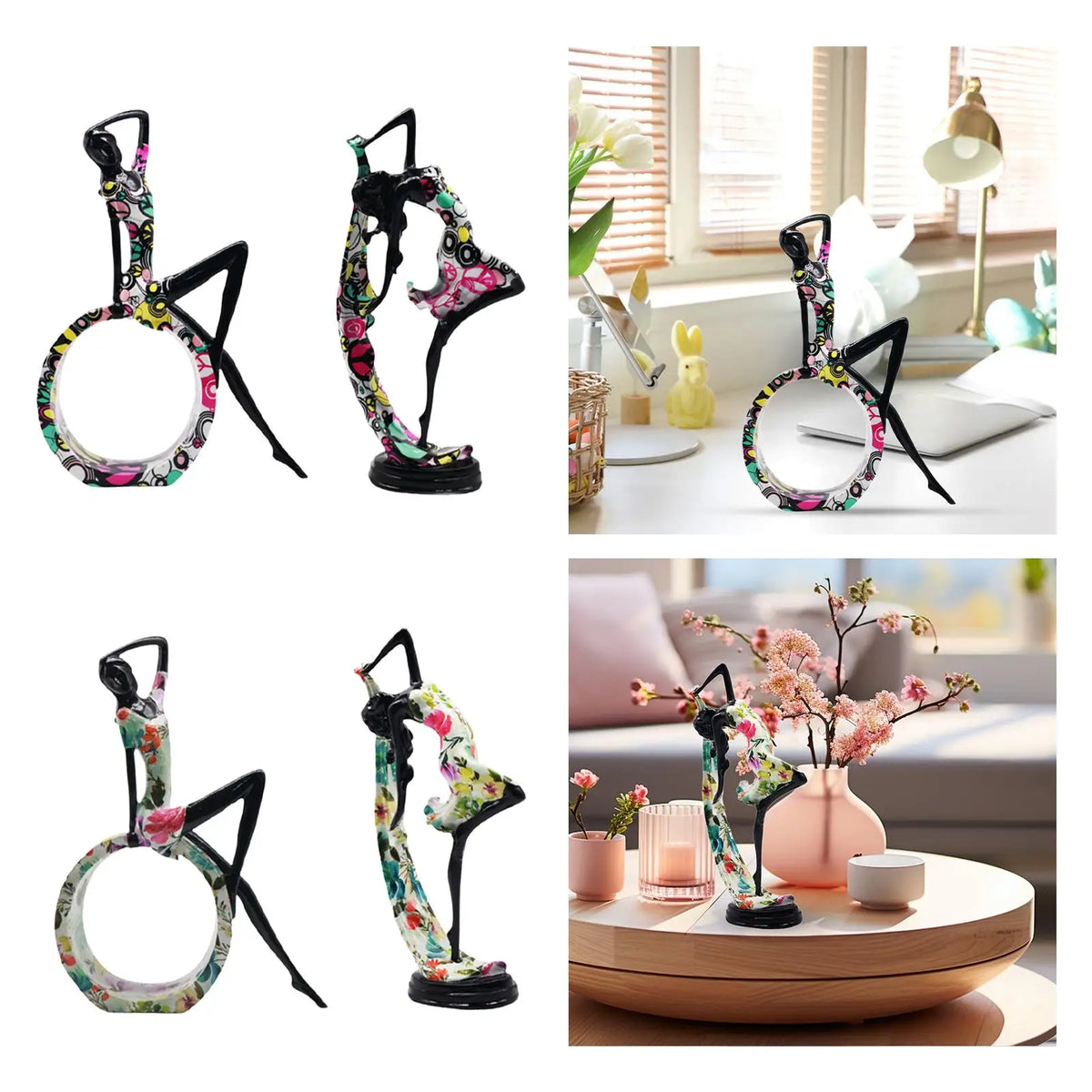 Yoga Girl Statue Collectible Creative Desktop Ornament for Table Centerpiece Dining Table Bookshelf Cabinet Home Decoration Quake