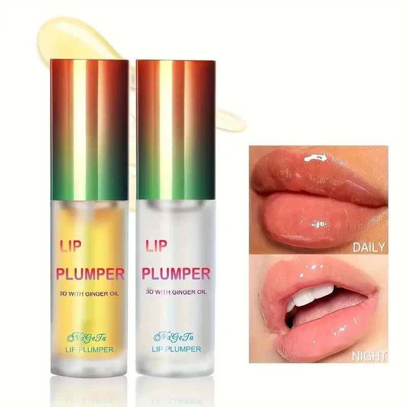 1/2Pcs Ginger And Mint Lip Plumper Oil Radiant,Plumping Lip Volumizing Serum for Smoother,Fuller Lips for Youthful and Sexy Look Quake 2pcs