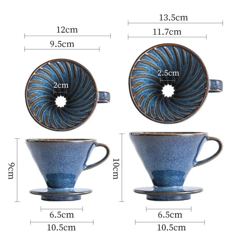 YWDL Ceramic Coffee Filter Cup Reusable Filters Coffee Maker V Style Funnel Dripper Filter Cup Coffee Accessories Quake