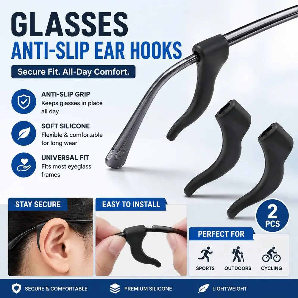 Silicone Anti-Slip Ear Hooks Women Men Antiskid Glasses Leg Ear Sleeve Anti-Fall Eyewear Holder Accessories 1pair Quake
