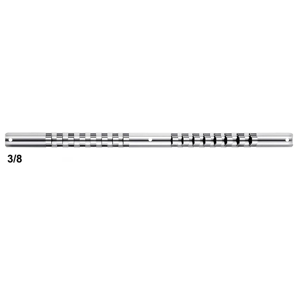 New 1/4 3/8 1/2 Inch Socket Storage Rack Stainless Steel With 16 Clips Socket Rack Socket Holder Quake 3-8