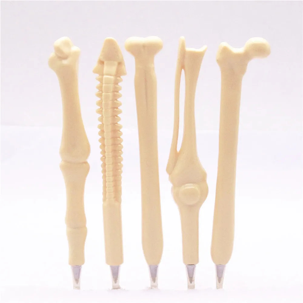 1PC Different Styles Pen Bone Shape Ballpoint Pen New Creative School Office Stationery Quake black set