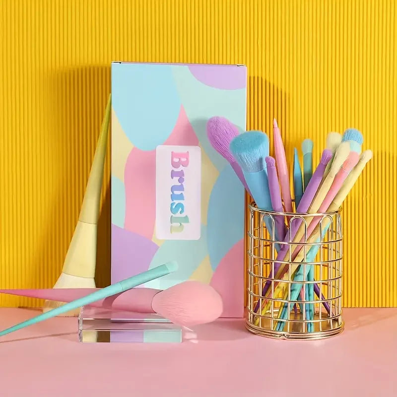 17 Color Multi-Color Makeup Brushes Macaron Color Brushes Eyeshadow Foundation Makeup Brush Set Colorful Makeup Tools Full Set Quake