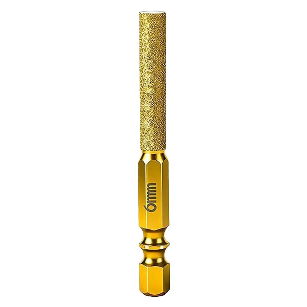 Hex Shank Dry Drill Bit 2-in-1 Glass & Stone Drilling and Grinding Tool, All-in-One Hole Saw and Grinding Head for Tile, Marble Quake 6mm