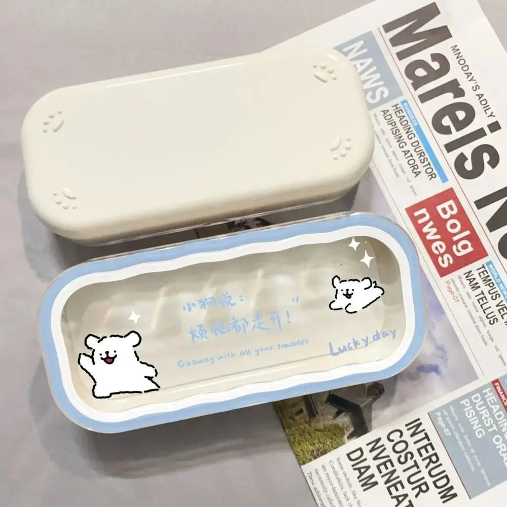 Plastic Puppy Glasses Case Visible Transparent Sunglasses Storage Box Portable Cartoon Animals Glasses Protective Case Gifts Quake