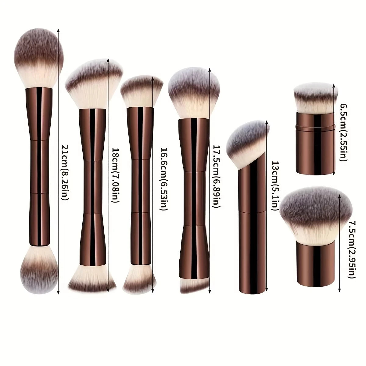 Professional Makeup Brush Set with Aluminum Handles and Soft Synthetic Bristles for Foundation, Powder, Blush, Contour, Eyeshado Quake