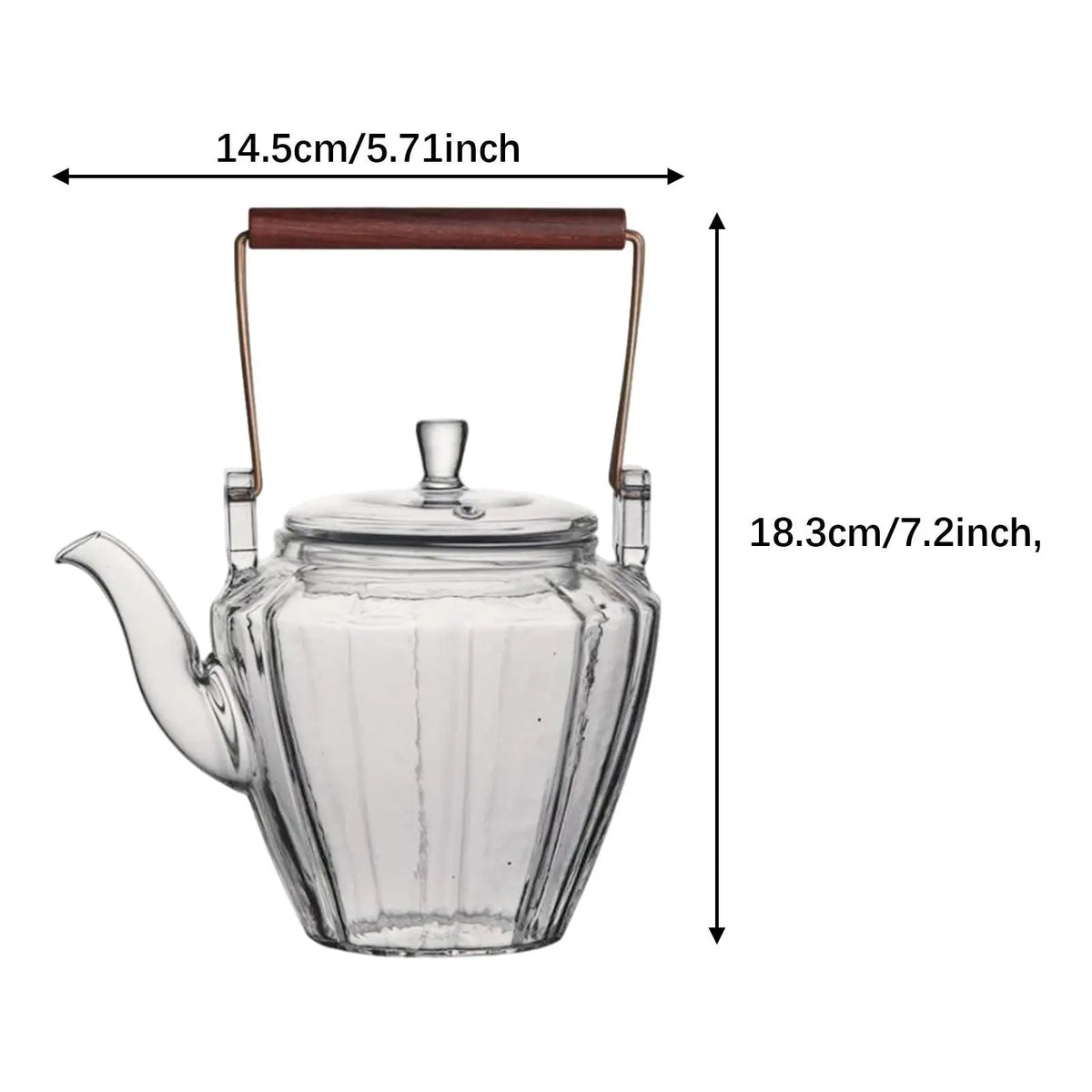 Glass Teapot Kettle Clear Kung Fu Tea Brewing Pot for Picnic Restaurant Quake 500ml