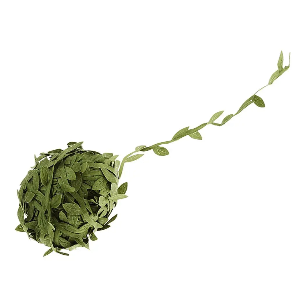 Fabric Leaves Green Artificial Foliage Garland for Wedding Decoration Door Crown Crafts Home Decor Quake