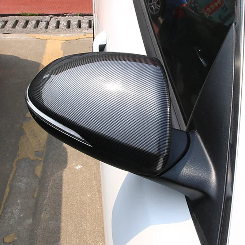 For KIA K5 Optima 2016-2019 ABS Carbon Fiber Buckle Style Car Exterior Body Side Door Rearview Mirror Cover Cap Shell Trim Quake