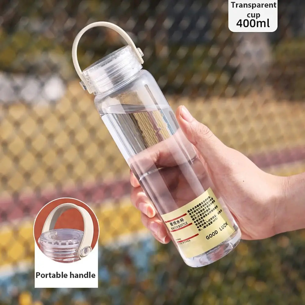 1Pcs 400ML/1L Transparent Plastic Cup Students Simple Water Cup with Text Portable Cup Sports Large Capacity Water Cup Quake 400ml