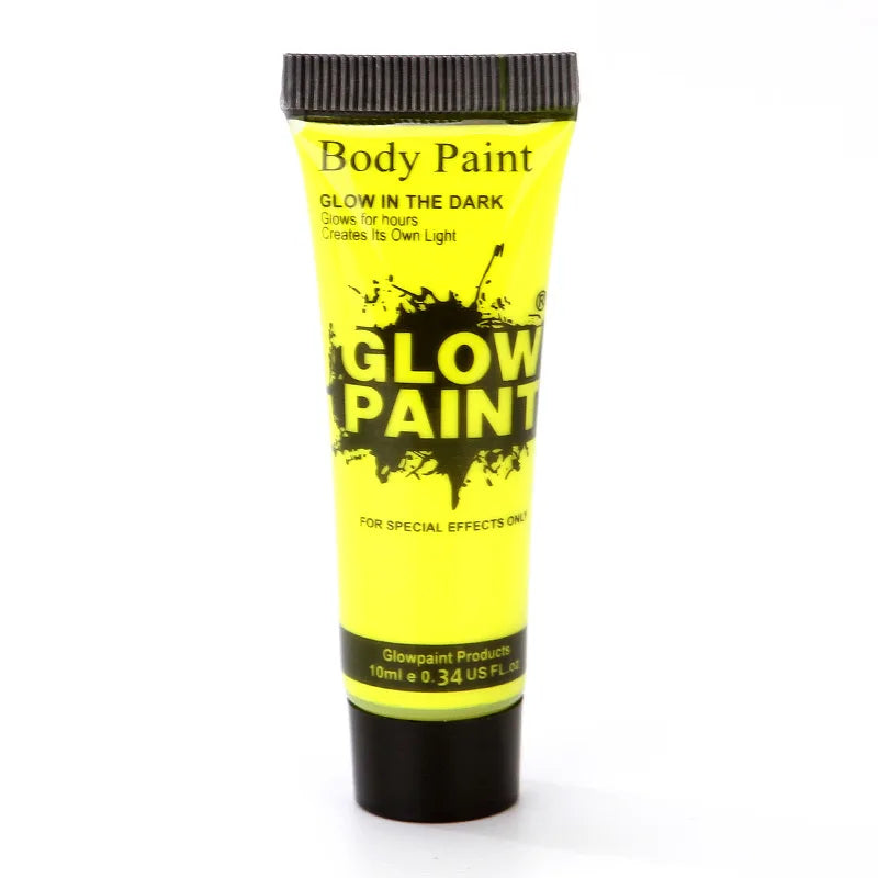 8 Color 25ml UV Neon Face Body Paint Neon Fluorescent Glow Safe Body paint For Festivals Parties Halloween Makeup Festival Party Quake 25ml-Yellow