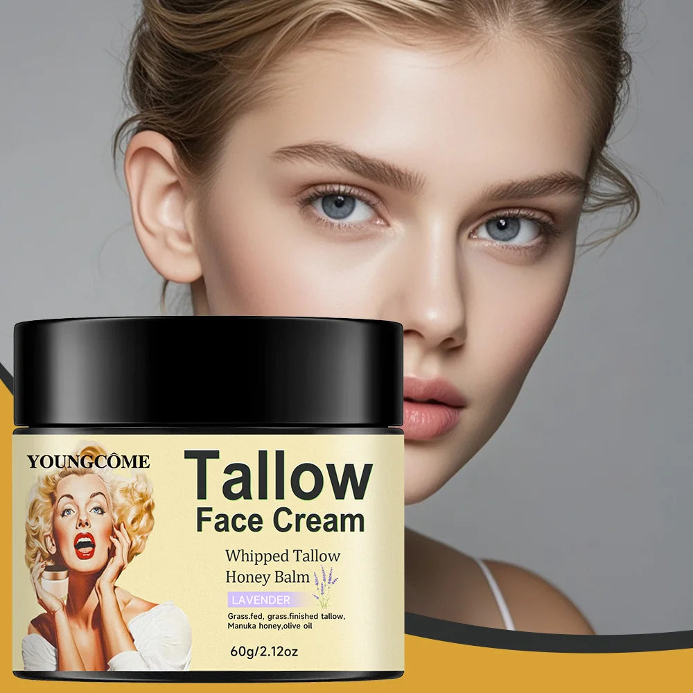 2PCS-30G 100% Grass Fed Grass Finished Whipped Vanilla Beef Tallow Moisturizer,Anti Aging Fine Lines Moisturizing Brightening Quake