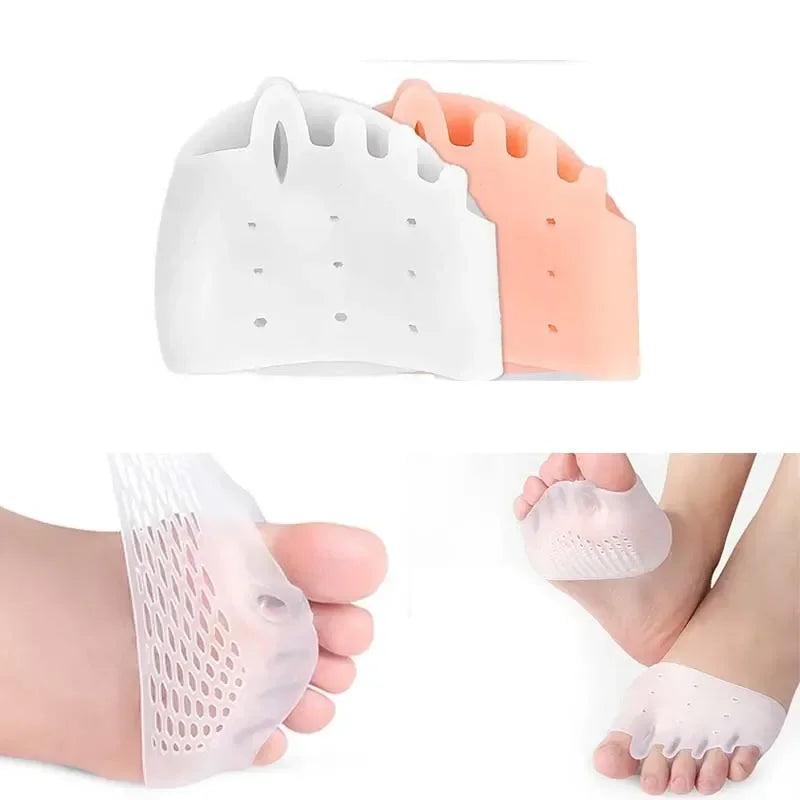 2pcs Finger Toe Valgus Corrector Gel Pads Silicone ForefootGel Insoles Pads Toe Separator Cushion Pad Pain Relief Insoles Quake