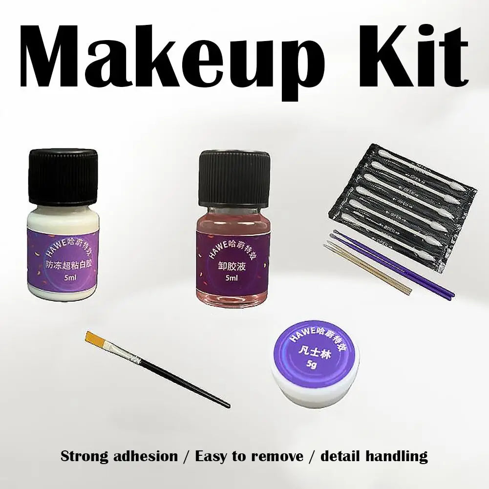 Spirit Gum Adhesive and Remover,5ml Professional Cosmetic Glue for Face, Skin, Body, Stage Special Effect Prosthetics Makeup Kit Quake