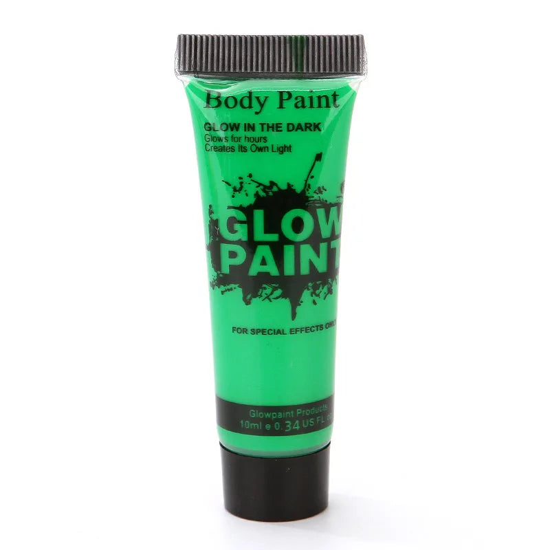8 Color 25ml UV Neon Face Body Paint Neon Fluorescent Glow Safe Body paint For Festivals Parties Halloween Makeup Festival Party Quake 25ml-Green