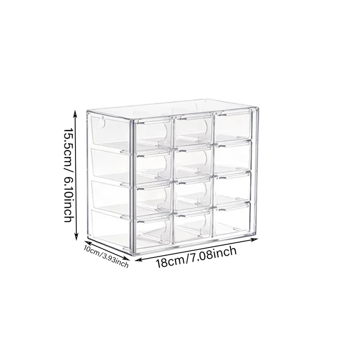 Desktop Jewelry Beads Storage Box Handmade DIY Materials Organizer Transparent Plastic Divided Drawer Bead Sorting Case Quake 12grids-Transparent