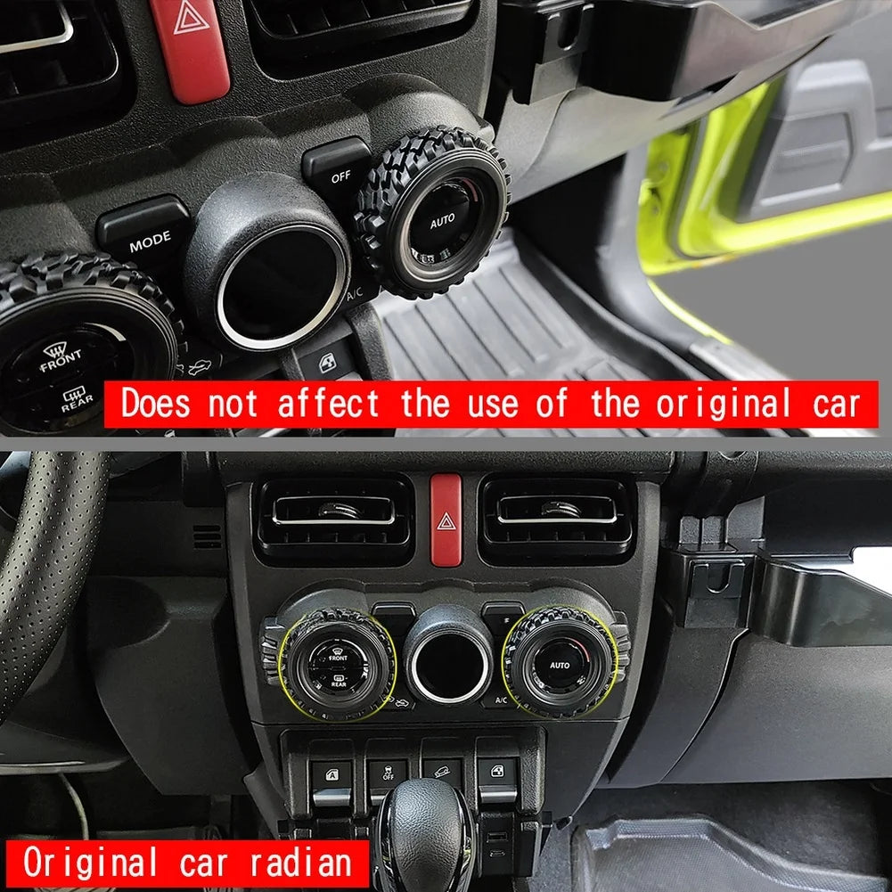 For Car Interior Styling AC Knob Ring Trim Interior Decoration Ring Automotive Interior Sticker Long-lasting Silicone Material Quake