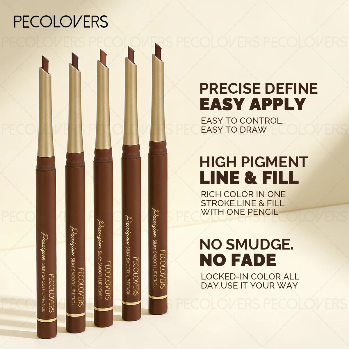 Brown Tube Slanted Lip Liner, Outlines The Lip Contours, Plump and Charming, Waterproof, Essential for Dates, Lip Cosmetic Quake