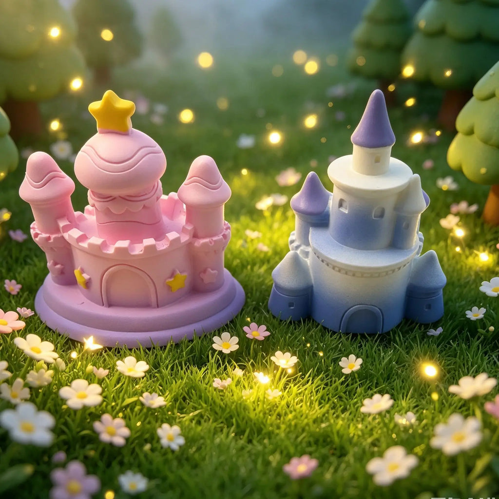 2Pcs Kawaii Dream Castle Miniature Figurines Resin DIY Crafts Statue Fairy Garden Accessories Desktop Ornaments For Home Decor Quake