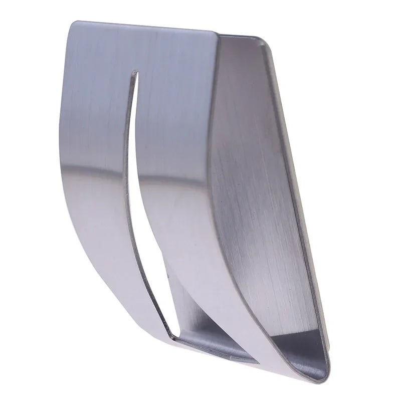 1PC Stainless Steel Towel Holder Hook Self Adhesive Clip Bathroom Cloth Hanger Household Wall Mounted Towel Rack Storage Quake Silver
