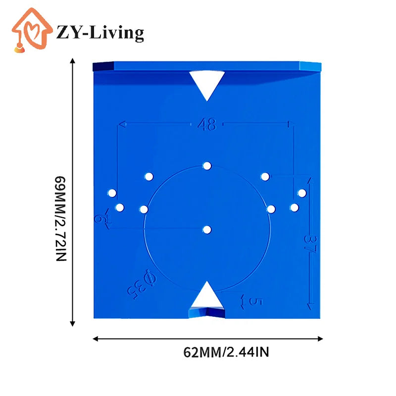 2Pcs Hinge Drilling Locator Cabinet Door Hinge Punching Positioning Ruler Template Woodworking Hinge Installation Auxiliary Tool Quake