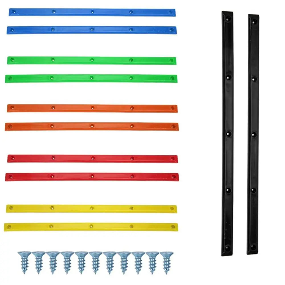 2Pcs Durable ABS Rib Bones Rails Colorful 36.5x1.7cm Skateboard Rail Guards Board Rails Skateboards Decks Quake