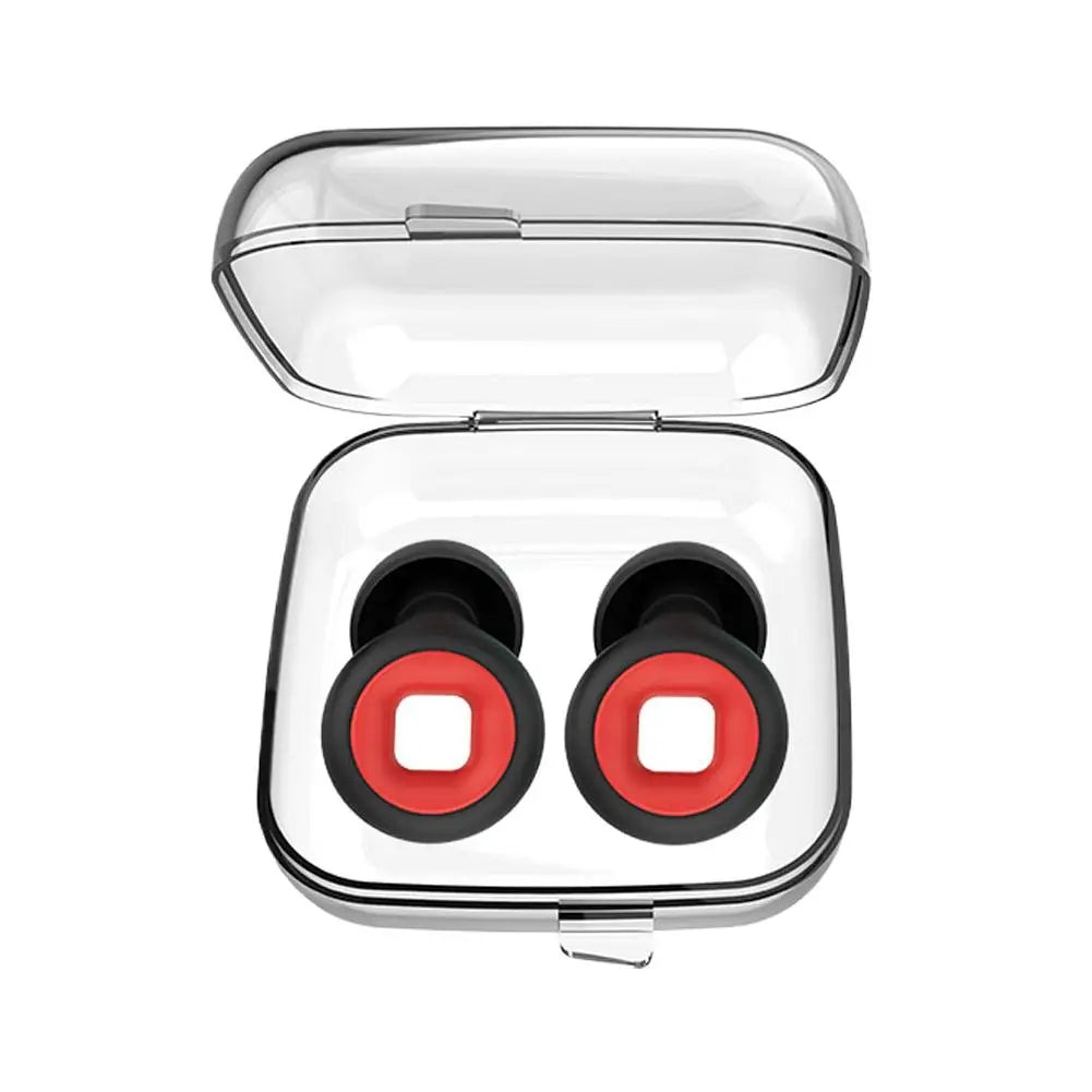 Ear Plugs for Sleeping, 25dB Noise Reduction Reusable Soft Silicone Earplugs for Snoring, Side Sleepers, Concerts, Travel, Work Quake red